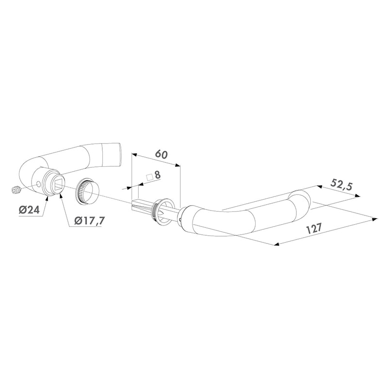 Locinox 3006D klinkstel - Aluminium