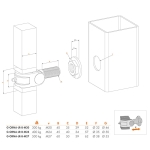 Locinox sierpoort scharnierset M20, M24 en M27