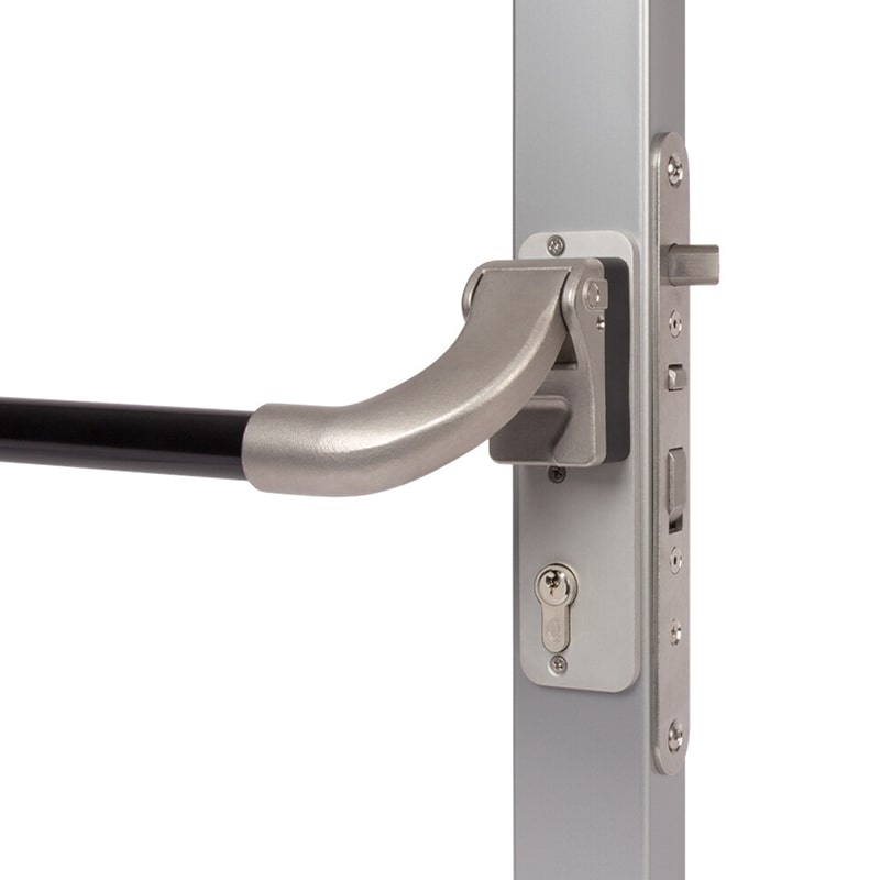 Locinox PUSHBAR anti-paniekopener - Voor insteeksloten - 1400 mm - Aluminium-min