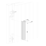 Locinox onbehandeld aluminium omhulsel - Voor RHINO en VERTICLOSE-2 poortsluiters - Maatvoering