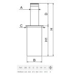 Benito hydraulische bollard - Ø220 - 6mm - 600mm - RVS 304 - LED 4