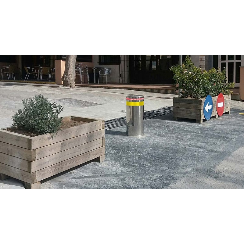 Benito hydraulische bollard - Ø220 - 6mm - 600mm - RVS 304 - LED 7-min