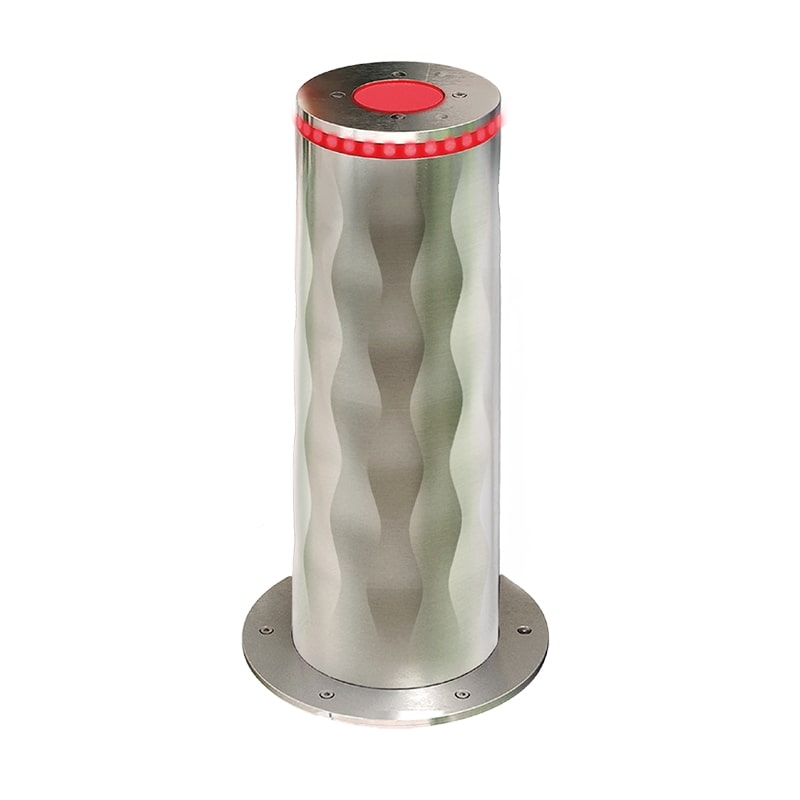 Benito hydraulische bollard - Ø220 - 8mm - 750mm - RVS 304 - WAVE FINISH - LED