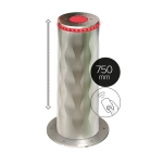 Benito hydraulische bollard - Ø220 - 8mm - 750mm - RVS 304 - WAVE FINISH - LED