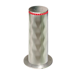 Benito semi-automatische bollard - Ø220 - 8mm - 750mm - RVS 304 - WAVE FINISH