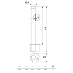 Benito verwijderbare bollard - Ø114 - 4mm - 800mm - RVS 304 - Reflecterende band - maatvoering