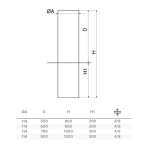 Benito vaste bollard - Ø114 mm - Wanddikte 4 mm - RVS 304 maatvoering