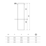 Benito vaste bollard - Ø220 - maatvoering