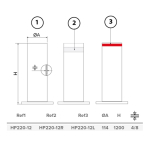 Benito vaste bollard met voetplaat - Ø114 mm - Hoogte 1200 mm - Wanddikte 4 mm - RVS 304 maatvoering